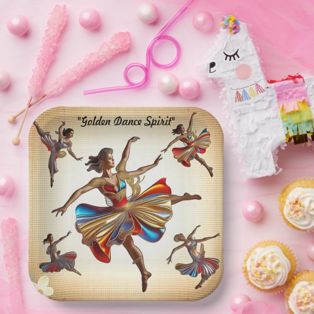 Plato De Papel "Movimiento en flor" (Fiesta)