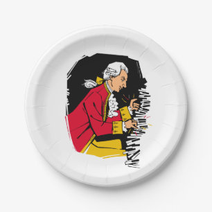 Plato De Papel Mozart juega el piano