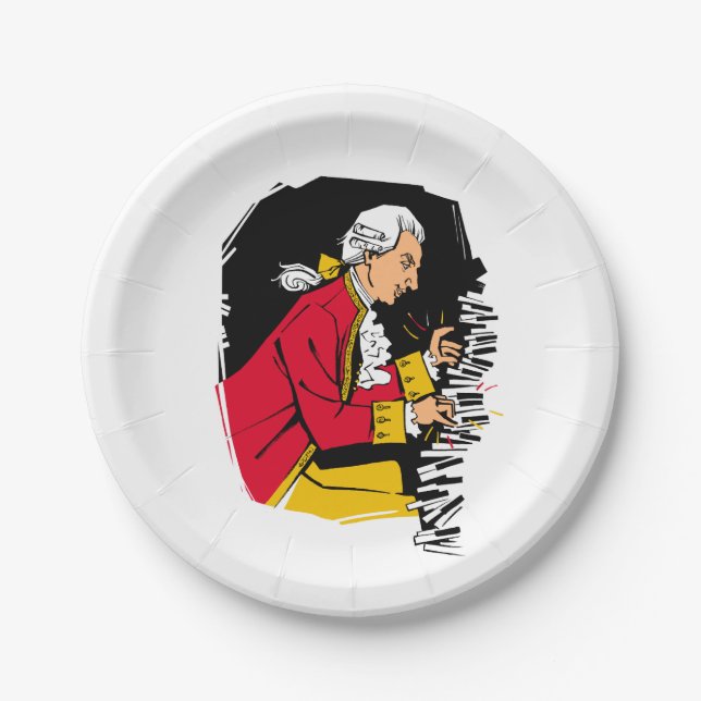 Plato De Papel Mozart toca el piano (Anverso)