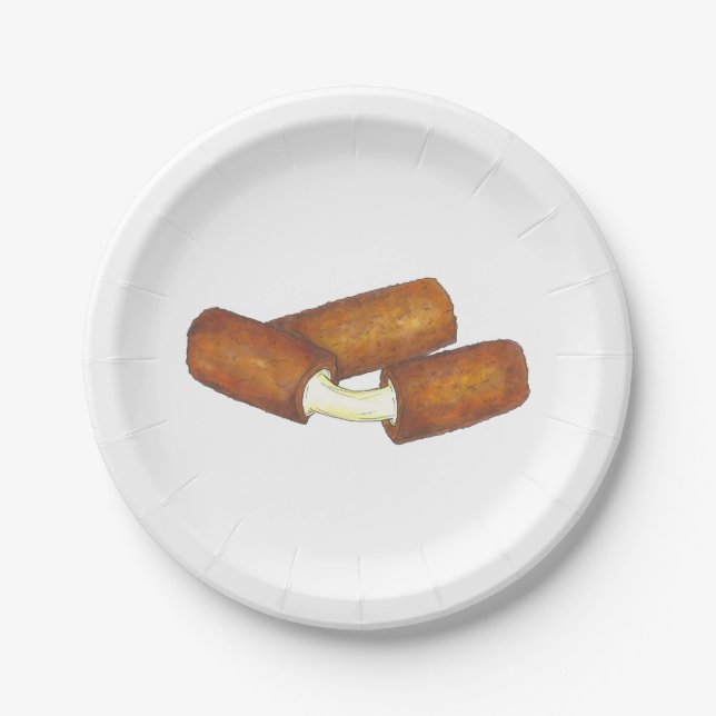 Plato De Papel Mozzarella Queso Sticks Placas de comida chatarra (Anverso)