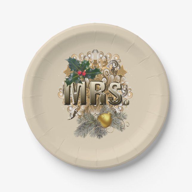 Plato De Papel MRS. Primera Navidad (Anverso)