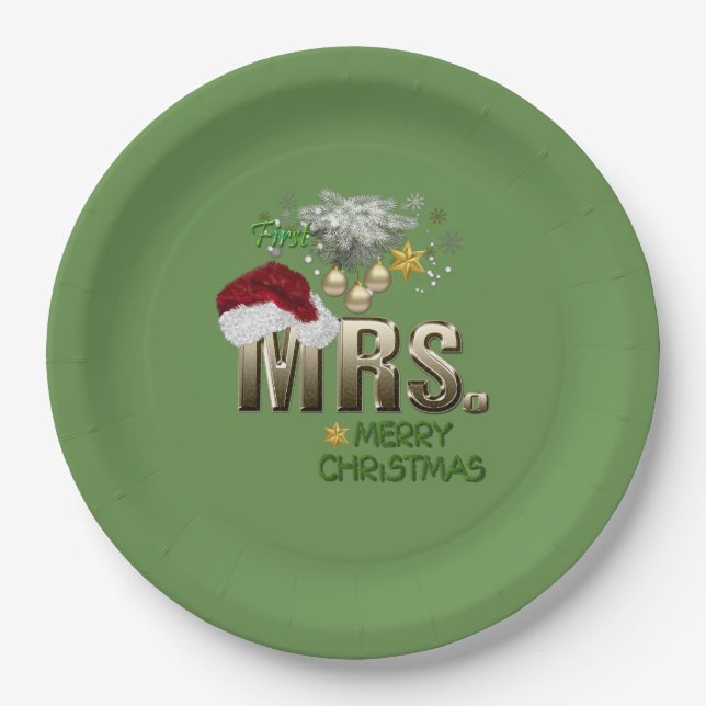 Plato De Papel MRS. Primera Navidad (Anverso)