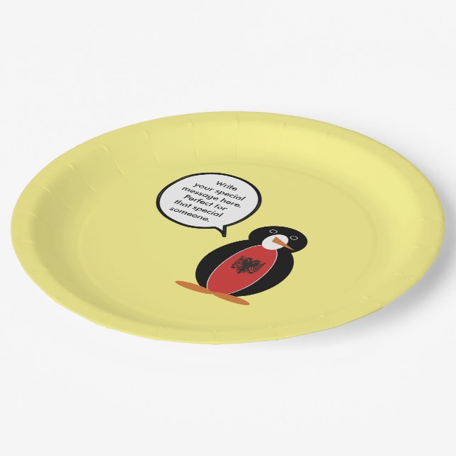 Plato De Papel Ms Penguin Bandera Albanesa Conversaciones (Angular)