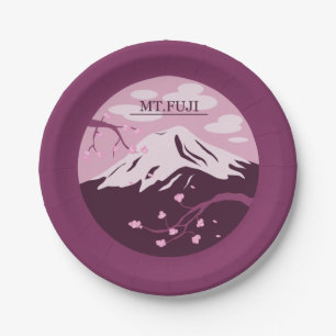 Plato De Papel Mt. Fuji (rosa)