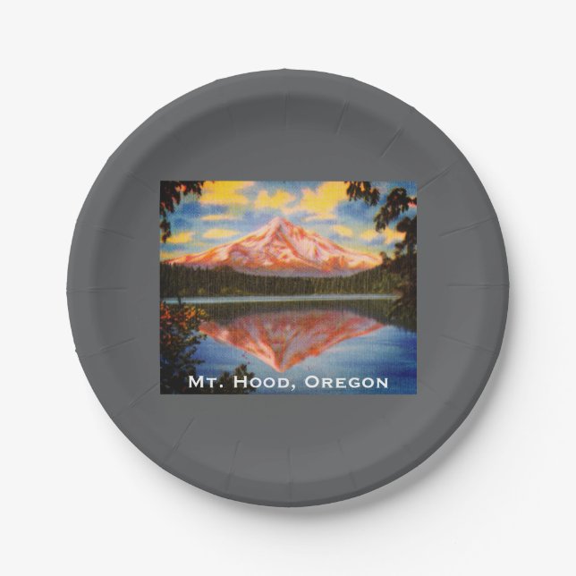 Plato De Papel Mt. Hood, Oregon Crystal Clear Lost Lake (Anverso)