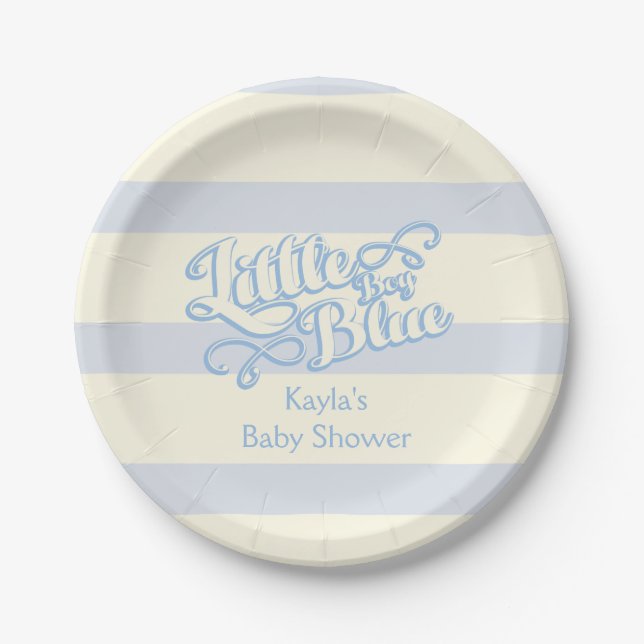 Plato De Papel Muchacho Baby Shower, placas de papel (Anverso)
