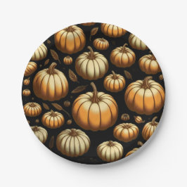 Plato De Papel Muchas calabazas