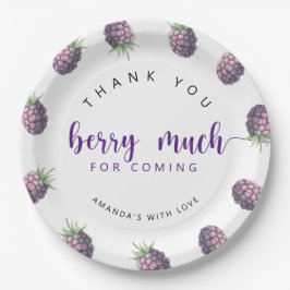 Plato De Papel Muchas gracias berry