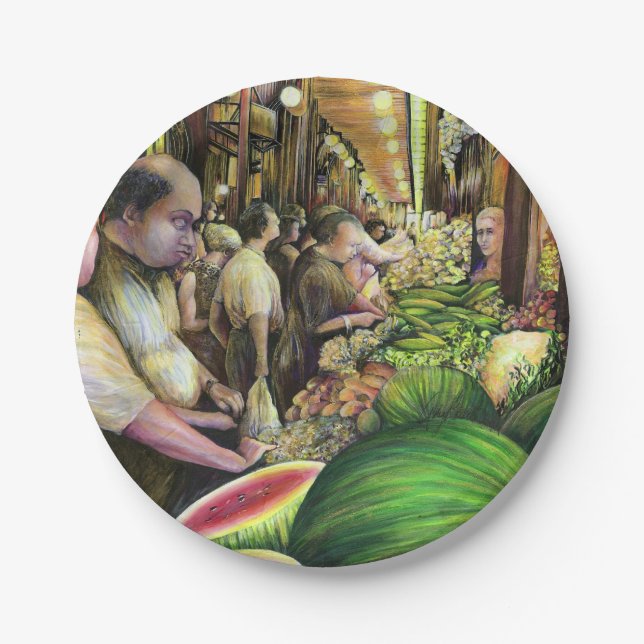 Plato De Papel Muchos hombres, muchos melones, Budapest (Anverso)