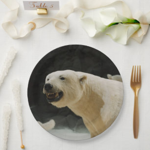 Plato De Papel Mueca del oso polar