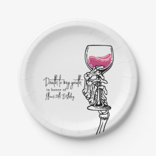 Plato De Papel Muerte a mi cumpleaños juvenil