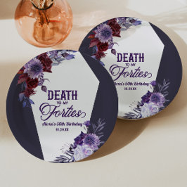 Plato De Papel Muerte a mi fiesta de cumpleaños número 50 floreci