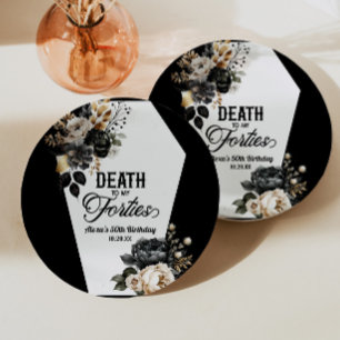 Plato De Papel Muerte a mis cuarenta cumpleaños florales 50