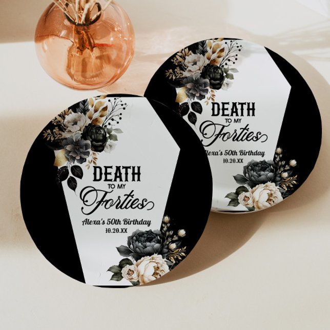 Plato De Papel Muerte a mis cuarenta cumpleaños florales 50 (Subido por el creador)