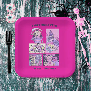 Plato De Papel Muertos adentro pero aún así una Halloween bastant