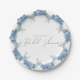 Plato De Papel Muestra Jardín Floral Púrpura Azul Ducha Nupcial