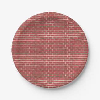 Plato De Papel Mug de pared de ladrillo rojo