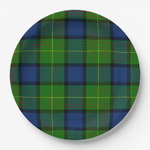 Plato De Papel Muir Moore tartan color azul