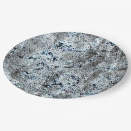 Plato De Papel Muito Rústico fungo prateado sujo de carbono