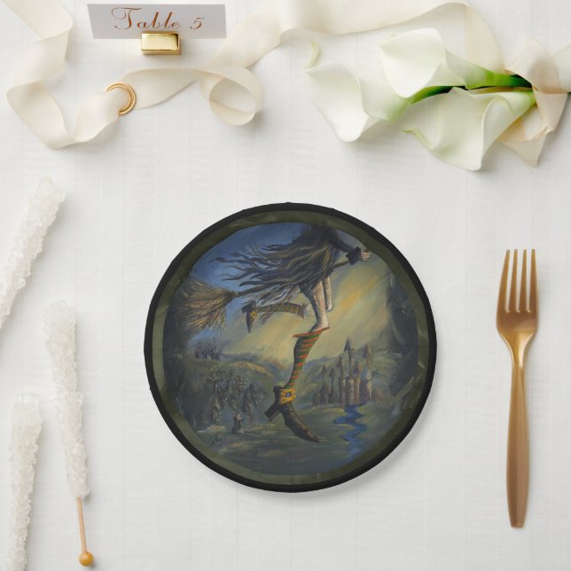 Plato De Papel Mujer bruja (Boda)