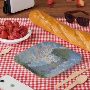 Plato De Papel Mujer con un parasol Claude Monet Arte Fino