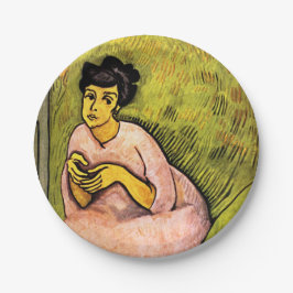 Plato De Papel Mujer en arte rosa (mujer elegante) (retrato femen