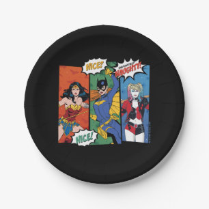 Plato De Papel Mujer Maravilla, Batgirl, y Harley Quinn de vacaci