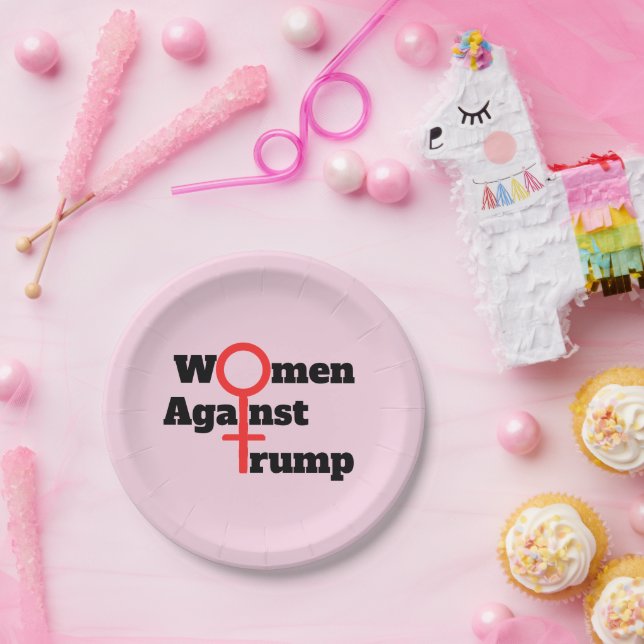 Plato De Papel Mujeres contra la plancha de papel Trump (Fiesta)