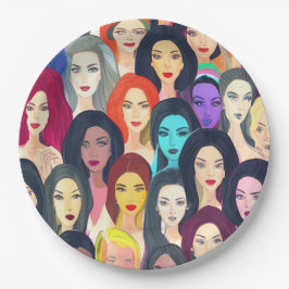 Plato De Papel Mujeres hermosas