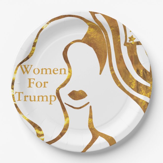 PLATO DE PAPEL MUJERES PARA TRUMP (Anverso)