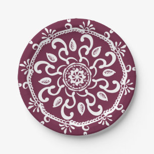 Plato De Papel Mulberry Mandala
