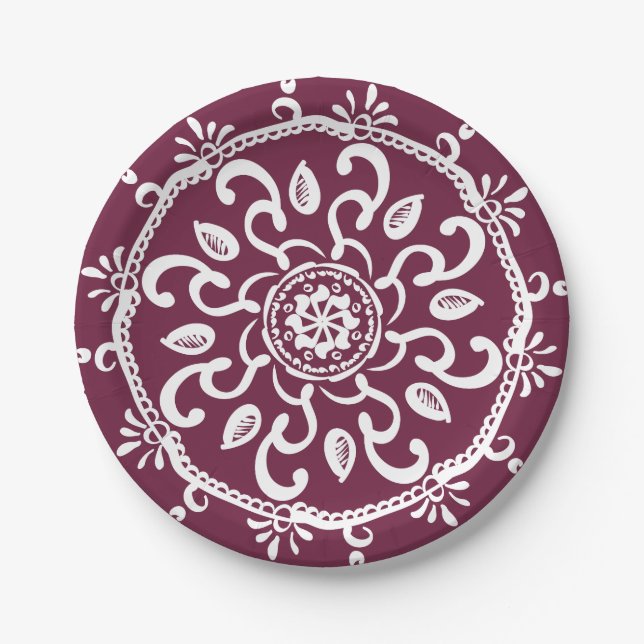 Plato De Papel Mulberry Mandala (Anverso)