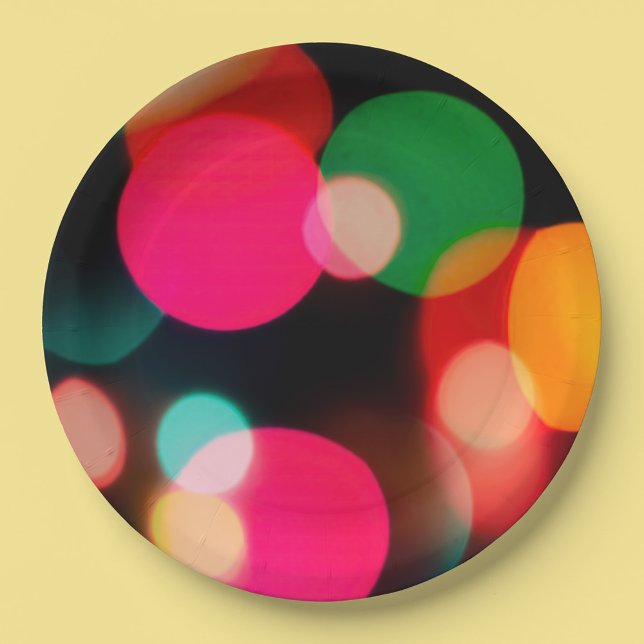 Plato De Papel Multicolor Fiesta Bokeh (Subido por el creador)