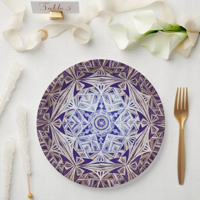 Plato De Papel Mundo de Cristal (Boda)