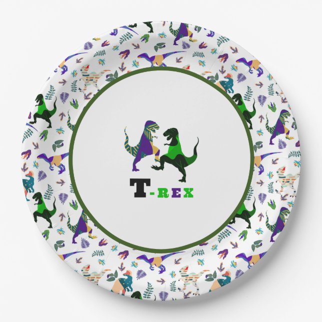 Plato De Papel Mundo Jurásico (Anverso)