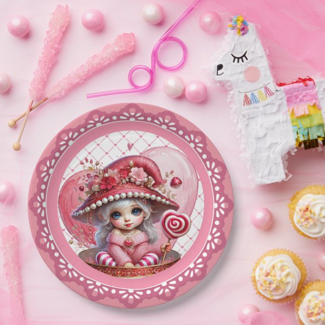 Plato De Papel Muñecas Taza de Té (Fiesta)