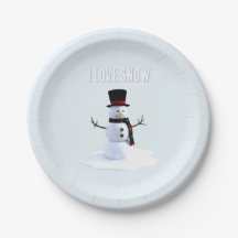 Muñeco de nieve con sombrero y bufanda. Amo la nie