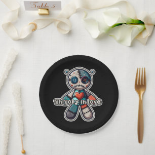 Plato De Papel Muñeco de peluche VOODOO triste DESAFORTUNADO en e
