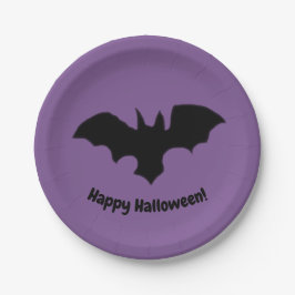 Plato De Papel Murciélago volador sobre morado