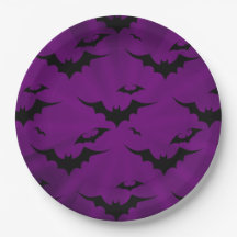 Murciélagos de Halloween en fondo morado