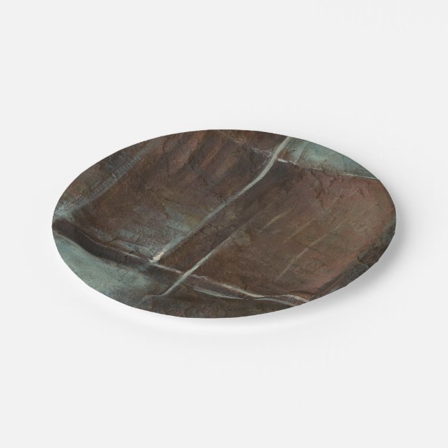 Plato De Papel Muro de ladrillo rojo y gris (Angular)