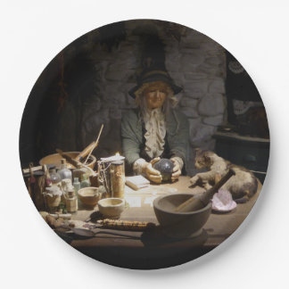 Plato De Papel Museo de la Cocina de la Bruja Blanca, Brujería y 