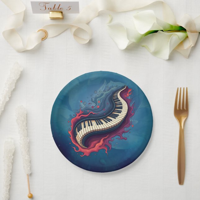 Plato De Papel Music in motion, the curved piano. (Boda)