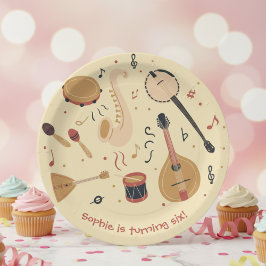 Plato De Papel Music instruments kids birthday