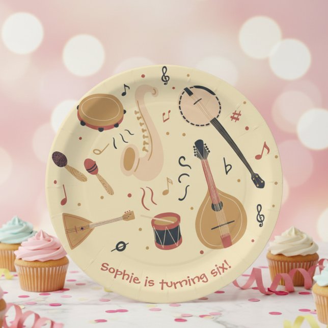 Plato De Papel Music instruments kids birthday (Subido por el creador)