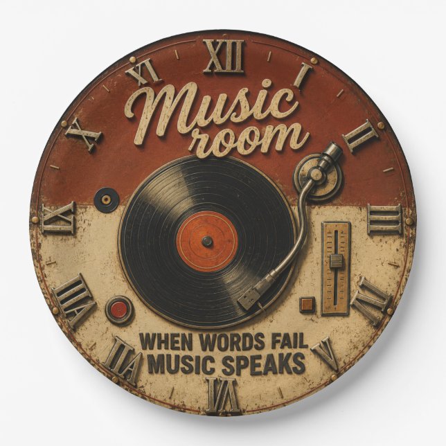 Plato De Papel Music Room Vinyl Record  (Anverso)