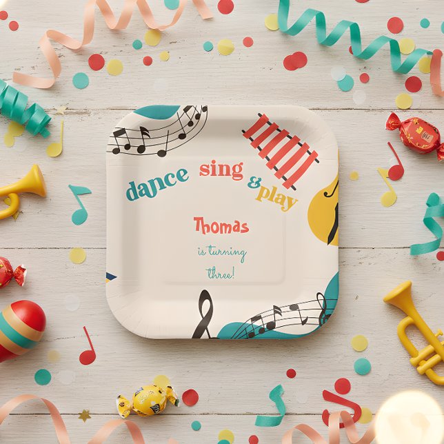 Plato De Papel música de baile y cumpleaños de niños (Subido por el creador)