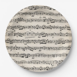Plato De Papel Música de hoja en papel antiguo