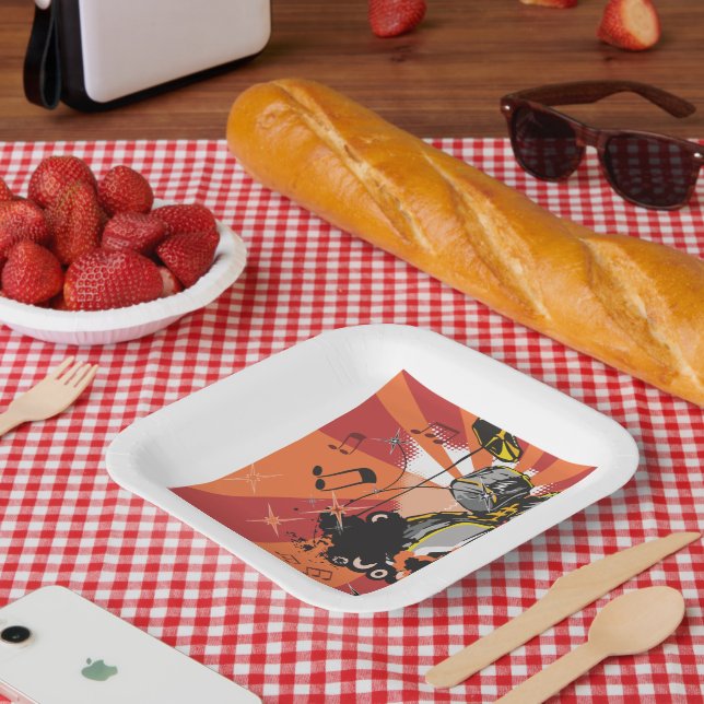 Plato De Papel Música de juego de tambores (Picnic)