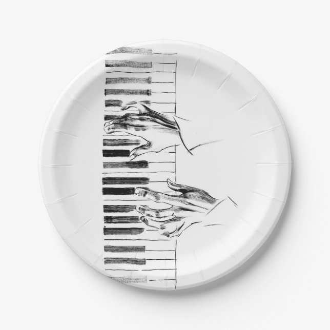 Plato De Papel Música de piano (Anverso)